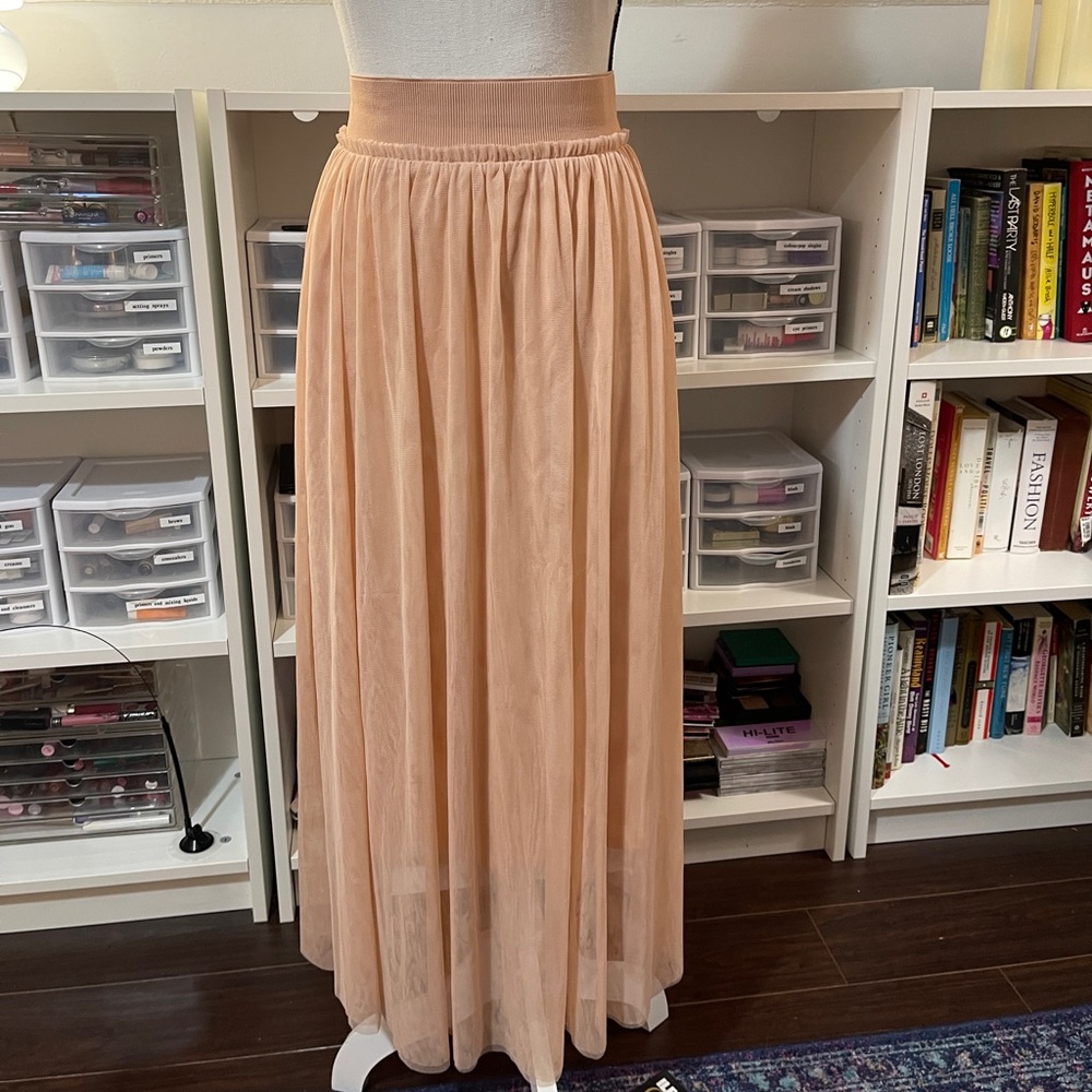 H&M Light Pink Tulle Ballerina Midi Skirt XL
